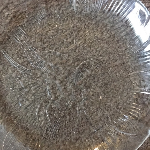 Vintage Arcoroc Canteberry Crocus Relief Pressed Glass ClearGlass 4Saucer Plates - Picture 5 of 6